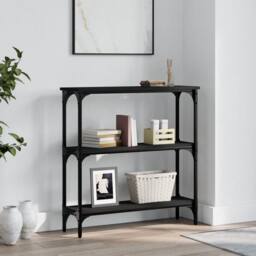 Berkfield Home Decorative Console Table Black 75x22.5x75 cm Engineered Wood - thumbnail 2
