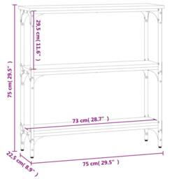 Berkfield Home Decorative Console Table Black 75x22.5x75 cm Engineered Wood - thumbnail 9