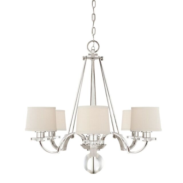 Loops 6 Bulb Chandelier Hanging Pendant LIght Imperial Silver LED E27 60W Bulb in Metallics - image 1