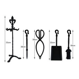 simpa 4PC Fleur De Lis Companion Set in Black - thumbnail 3