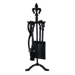 simpa 4PC Fleur De Lis Companion Set in Black - thumbnail 1