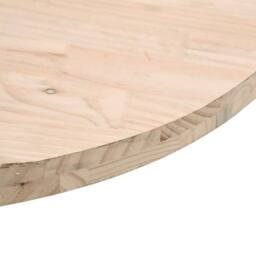 Berkfield Home Table Top Round Ã˜40x3 cm Solid Wood Pine in Light Brown - Size: 40x3 cm - thumbnail 5