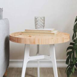 Berkfield Home Table Top Round Ã˜40x3 cm Solid Wood Pine in Light Brown - Size: 40x3 cm - thumbnail 2