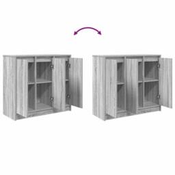 Berkfield Home Sideboard Grey Sonoma 85x34x76 cm Engineered Wood - Size: 85 x 34 x 76 cm - thumbnail 9