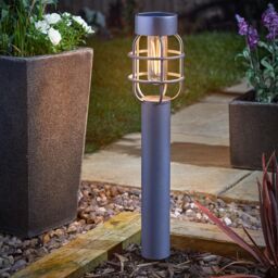 mysmartbuy Set of 2 Solar Powered Anglia Caged Garden Pathway Stake Lights in Grey - thumbnail 1