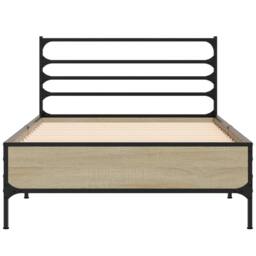 Berkfield Home Bed Frame without Mattress Sonoma Oak 75x190 cm Small Single in Light Oak - thumbnail 4