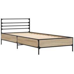 Berkfield Home Bed Frame without Mattress Sonoma Oak 75x190 cm Small Single in Light Oak - thumbnail 3