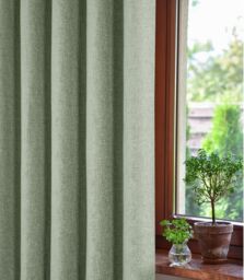 Sundour Amberley Chenille Eyelet Curtains in Green - Size: 168 cm width x 137 cm drop - thumbnail 3