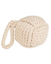 Dibor Traditional Cream Cotton Rope Ball Knot Door Stopper Decorative Door Stop - thumbnail 2