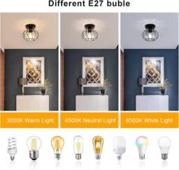 COMELY Crystal Ceiling Lights, Industrial Mini Semi Flush Mount Ceiling Lights in Black - thumbnail 7