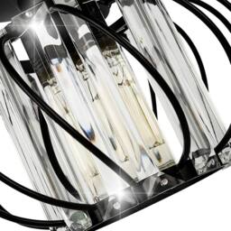 COMELY Crystal Ceiling Lights, Industrial Mini Semi Flush Mount Ceiling Lights in Black - thumbnail 9