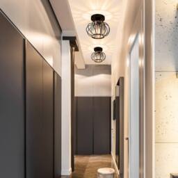 COMELY Crystal Ceiling Lights, Industrial Mini Semi Flush Mount Ceiling Lights in Black - thumbnail 4