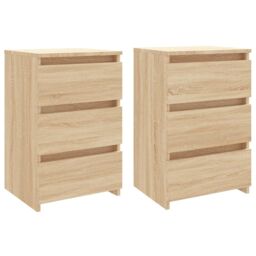Berkfield Home Bed Cabinets 2 pcs Sonoma Oak 40x35x62.5 cm Engineered Wood in Brown - thumbnail 2