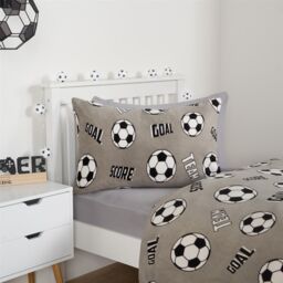 OHS Kids Football Fleece Reversible Bedding Set in Light Grey - Size: Double - thumbnail 3