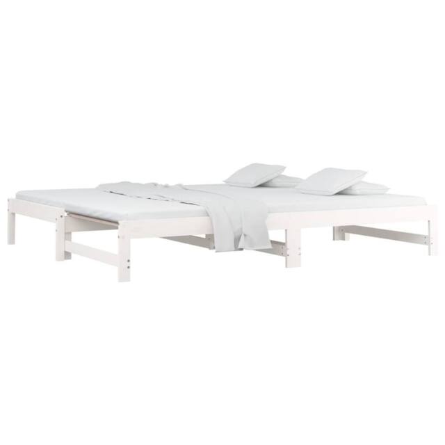 Berkfield Home Pull-out Day Bed White 2x(90x200) cm Solid Wood Pine