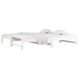 Berkfield Home Pull-out Day Bed White 2x(90x200) cm Solid Wood Pine