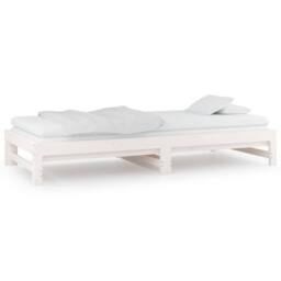 Berkfield Home Pull-out Day Bed White 2x(90x200) cm Solid Wood Pine - thumbnail 6