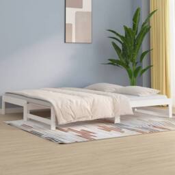 Berkfield Home Pull-out Day Bed White 2x(90x200) cm Solid Wood Pine - thumbnail 2
