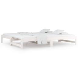 Berkfield Home Pull-out Day Bed White 2x(90x200) cm Solid Wood Pine - thumbnail 3