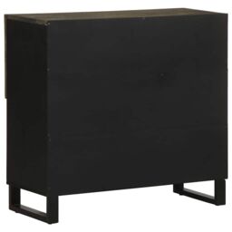 Berkfield Home Sideboard Black 80x33x75 cm Solid Wood Mango - Size: 80 x 33 x 75 cm - thumbnail 5