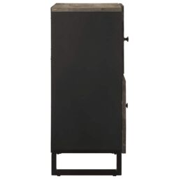 Berkfield Home Sideboard Black 80x33x75 cm Solid Wood Mango - Size: 80 x 33 x 75 cm - thumbnail 4