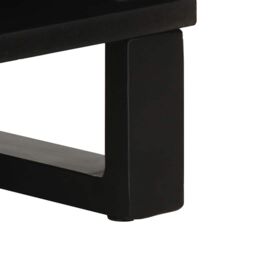 Berkfield Home Sideboard Black 80x33x75 cm Solid Wood Mango - Size: 80 x 33 x 75 cm - thumbnail 9
