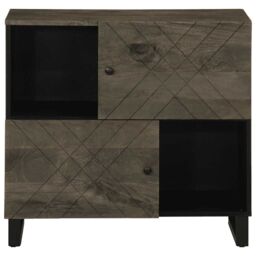 Berkfield Home Sideboard Black 80x33x75 cm Solid Wood Mango - Size: 80 x 33 x 75 cm - thumbnail 3