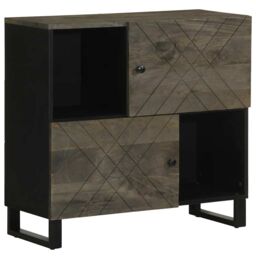 Berkfield Home Sideboard Black 80x33x75 cm Solid Wood Mango - Size: 80 x 33 x 75 cm