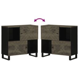 Berkfield Home Sideboard Black 80x33x75 cm Solid Wood Mango - Size: 80 x 33 x 75 cm - thumbnail 6