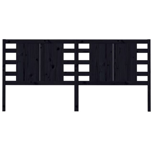 Berkfield Home Headboard Black 146x4x100 cm Solid Wood Pine - Size: 146 x 4 x 100 cm - image 1