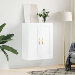 Berkfield Home Wall Mounted Cabinet White 69.5x34x90 cm Engineered Wood - thumbnail 1
