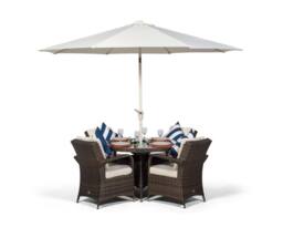 Thats Furniture Arizona Round 4 Seater Patio Dining Set with Ice Bucket Drinks Cooler in Brown - thumbnail 2