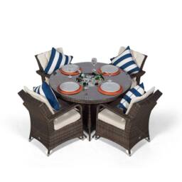 Thats Furniture Arizona Round 4 Seater Patio Dining Set with Ice Bucket Drinks Cooler in Brown - thumbnail 3