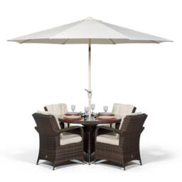 Thats Furniture Arizona Round 4 Seater Patio Dining Set with Ice Bucket Drinks Cooler in Brown - thumbnail 6