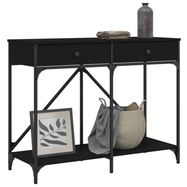 Berkfield Home Decorative Console Table Black 100x39x78.5 cm Engineered Wood - image 1