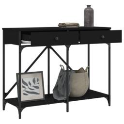 Berkfield Home Decorative Console Table Black 100x39x78.5 cm Engineered Wood - thumbnail 4