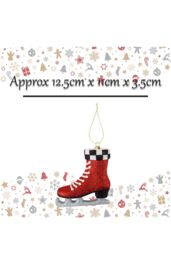 VFM e-Store Christmas Decoration Xmas Skate X 1 12. 5cm x 11cm x 3. 5cm Xmas Skate in Red - Size: 5 cm x 11 cm - thumbnail 2