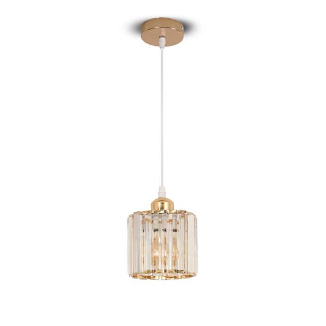Goeco Modern Crystal Pendant Lights K9 Glass Pendant Light Simple Chandelier in Gold - image 1