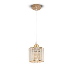 Goeco Modern Crystal Pendant Lights K9 Glass Pendant Light Simple Chandelier in Gold - thumbnail 1