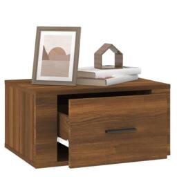 Berkfield Home Wall-mounted Bedside Cabinets 2 pcs Brown Oak 50x36x25 cm - Size: 50 x 36 x 25 cm - thumbnail 5