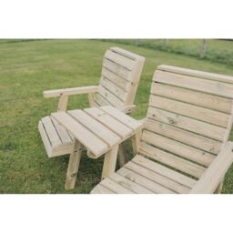 Churnet Valley Garden Furniture Ltd Clover Love Seats with Angled Tray - Minimal Assembly Required in Brown - thumbnail 8