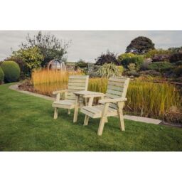 Churnet Valley Garden Furniture Ltd Clover Love Seats with Angled Tray - Minimal Assembly Required in Brown - thumbnail 6