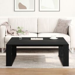 Berkfield Home Black Oak Coffee Table - 100x100x35 cm Made from Engineered Wood - Size: 100 x 100 x 35 cm - thumbnail 4