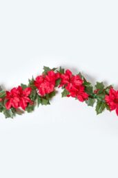 Homescapes Artificial Red Poinsettia Berry Garland, 175 cm - thumbnail 4