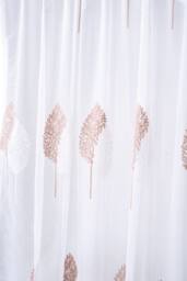 Living and Home 130cm W 2 Panels Leaf Pattern Embroidered Semi-sheer Curtains in White - Size: 100 cm width x 200 cm drop - thumbnail 6