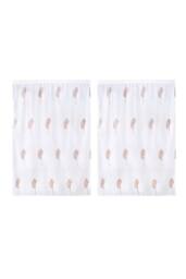 Living and Home 130cm W 2 Panels Leaf Pattern Embroidered Semi-sheer Curtains in White - Size: 100 cm width x 200 cm drop - thumbnail 7