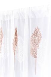 Living and Home 130cm W 2 Panels Leaf Pattern Embroidered Semi-sheer Curtains in White - Size: 100 cm width x 200 cm drop - thumbnail 5