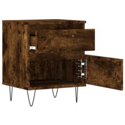 Berkfield Home Bedside Cabinets 2 pcs Smoked Oak 40x35x50 cm Engineered Wood in Brown - Size: 40 x 35 x 50 cm - thumbnail 7