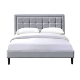 Comfy Living Ltd Fabric Bedframe With Buttoned Headboard in Light Grey - Size: Double - thumbnail 2