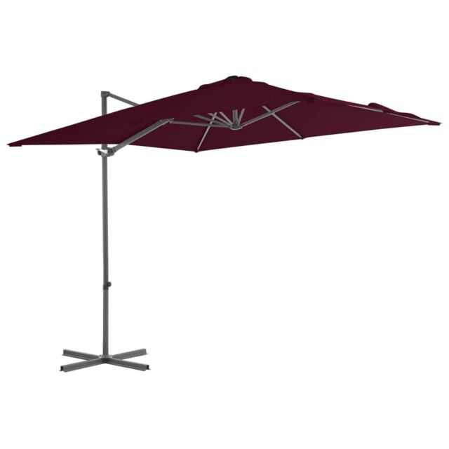 Berkfield Home Cantilever Umbrella with Steel Pole Bordeaux Red 250x250 cm - image 1